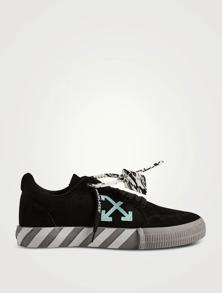 Low Vulcanized Canvas And Suede Sneakers