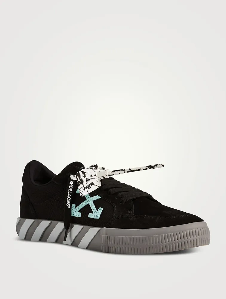 Low Vulcanized Canvas And Suede Sneakers