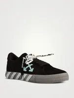 Low Vulcanized Canvas And Suede Sneakers