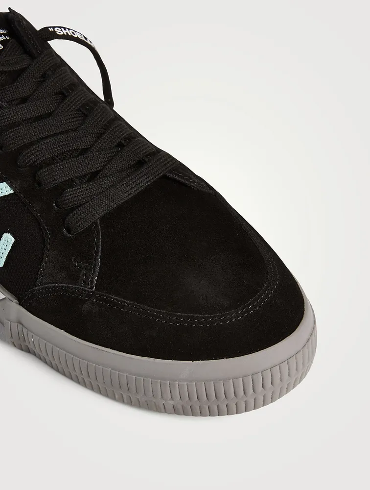 Low Vulcanized Canvas And Suede Sneakers