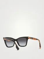 Square Sunglasses With Vintage Check