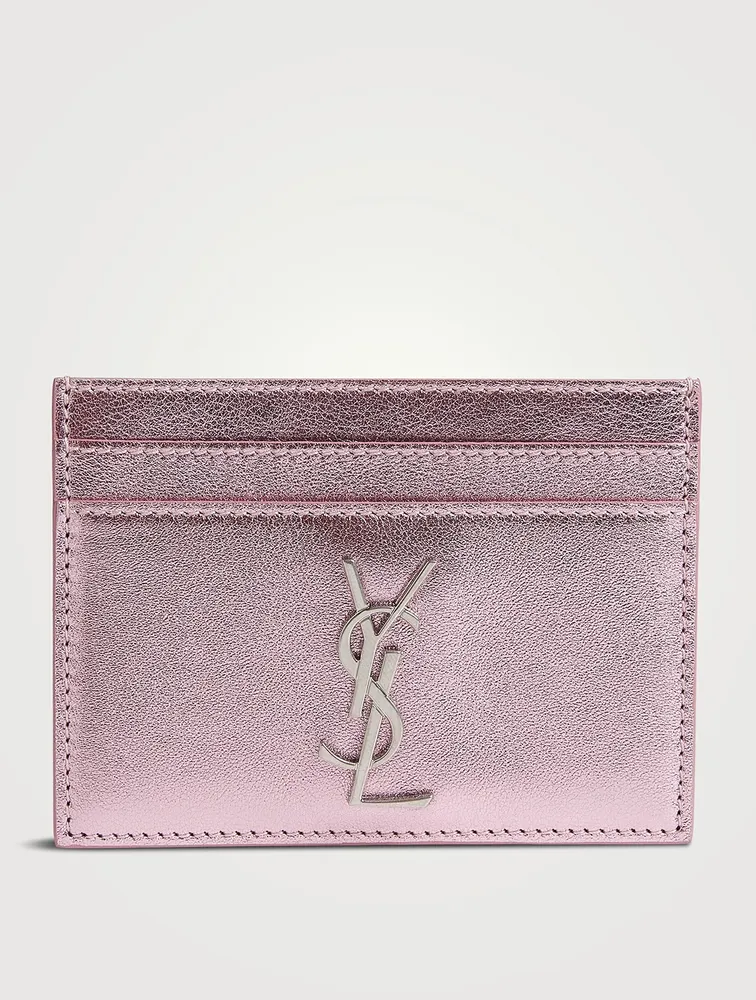 YSL Monogram Metallic Leather Card Holder