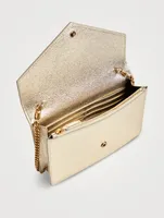 YSL Monogram Metallic Leather Chain Wallet