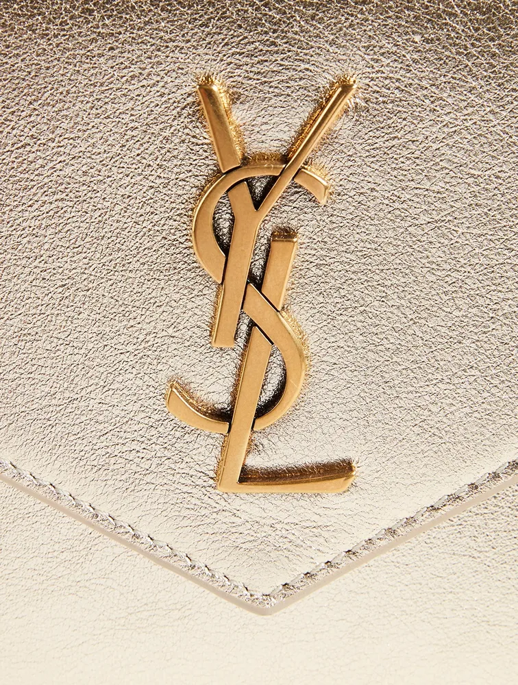 YSL Monogram Metallic Leather Chain Wallet