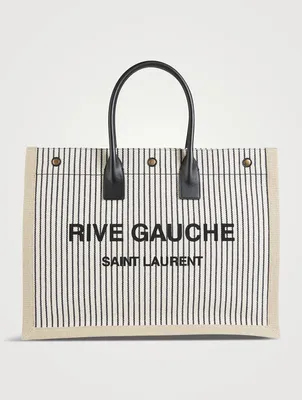 Rive Gauche Canvas Tote Bag In Stripe Print