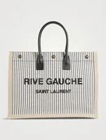 Rive Gauche Canvas Tote Bag In Stripe Print