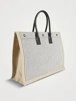 Rive Gauche Canvas Tote Bag In Stripe Print