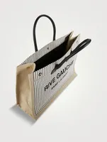 Rive Gauche Canvas Tote Bag In Stripe Print