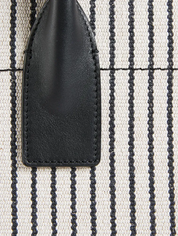 Rive Gauche Canvas Tote Bag In Stripe Print