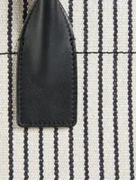 Rive Gauche Canvas Tote Bag In Stripe Print