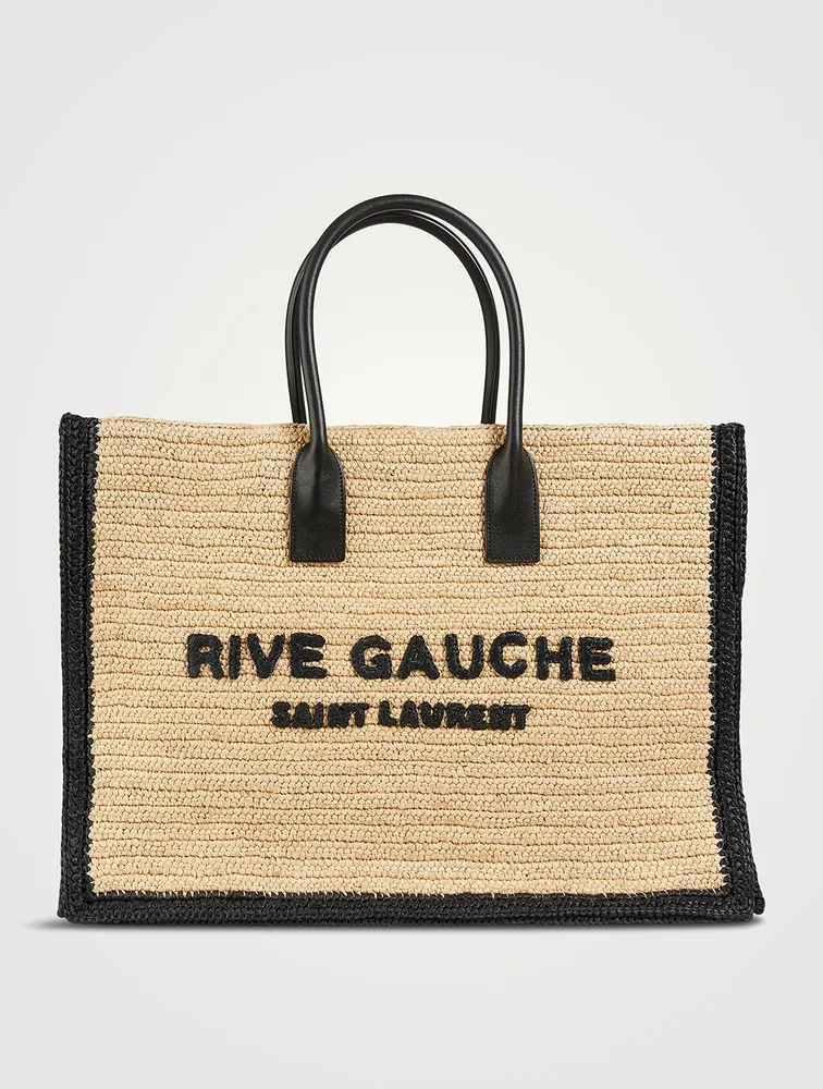 Saint Laurent N/S Raffia Rive Gauche Tote Bag