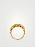 Wave 18K Gold Ring With Diamonds