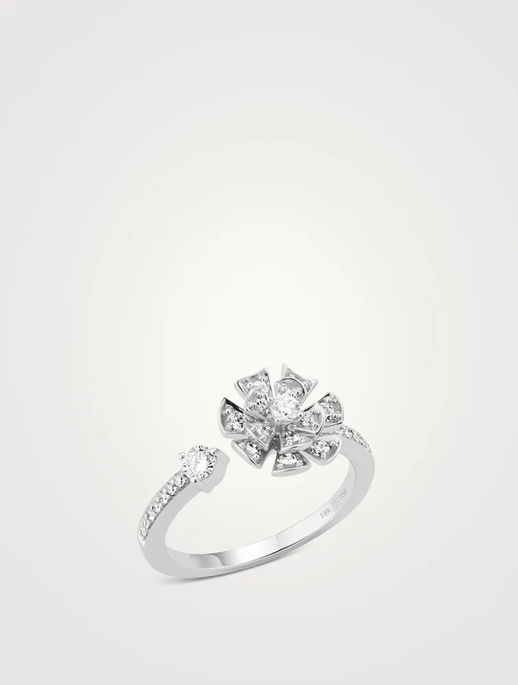 Labyrinth 18K White Gold Ring With Diamonds