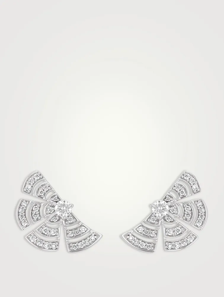 Labyrinth 18K White Gold Earrings With Diamonds