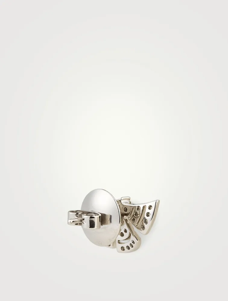 Labyrinth 18K White Gold Earrings With Diamonds