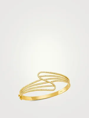 Wave 18K Gold Bracelet With Diamonds