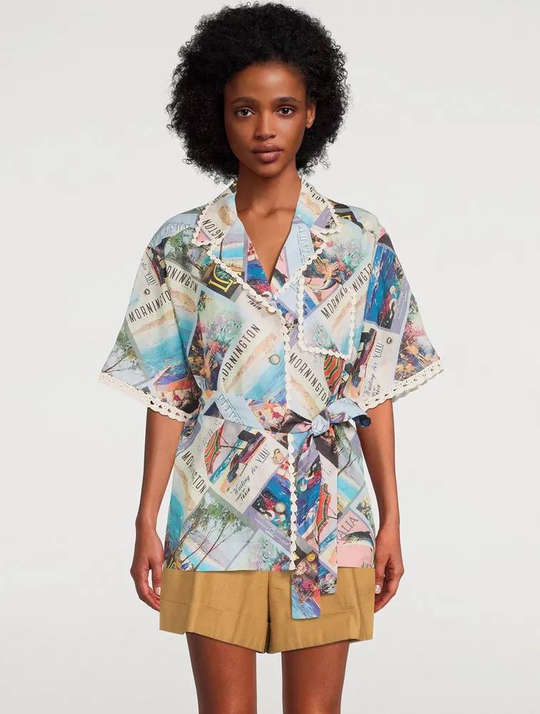 Postcard Oversized Short-Sleeve Shirt