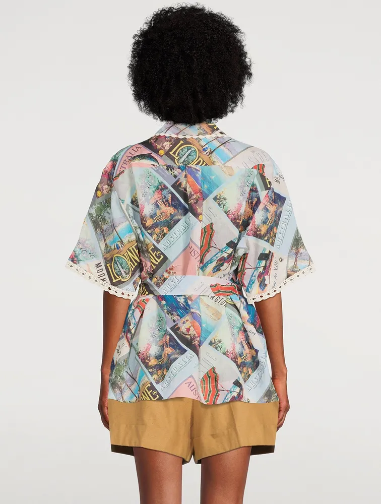 Postcard Oversized Short-Sleeve Shirt