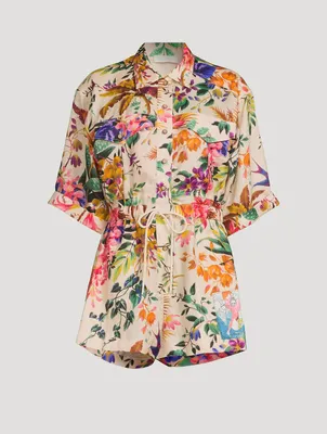 Tropicana Utility Playsuit Floral Print