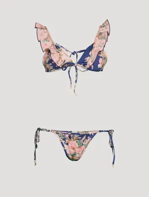 Moonshine Frill Bikini Set Floral Print