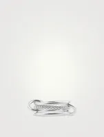 Sonny Blanc 18K White Gold Stacked Ring With Diamonds