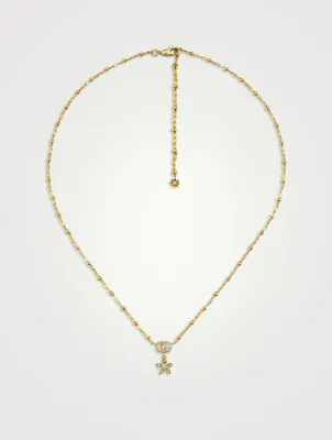Gucci Flora 18K Gold Necklace With Diamonds