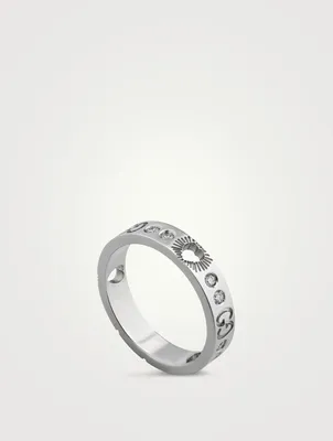 Icon 18K Hearts Ring With Diamonds