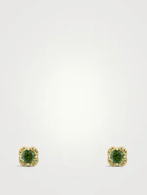 Interlocking G 18K Gold Earrings With Tourmaline
