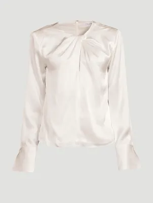 Twist-Neck Silk Blouse