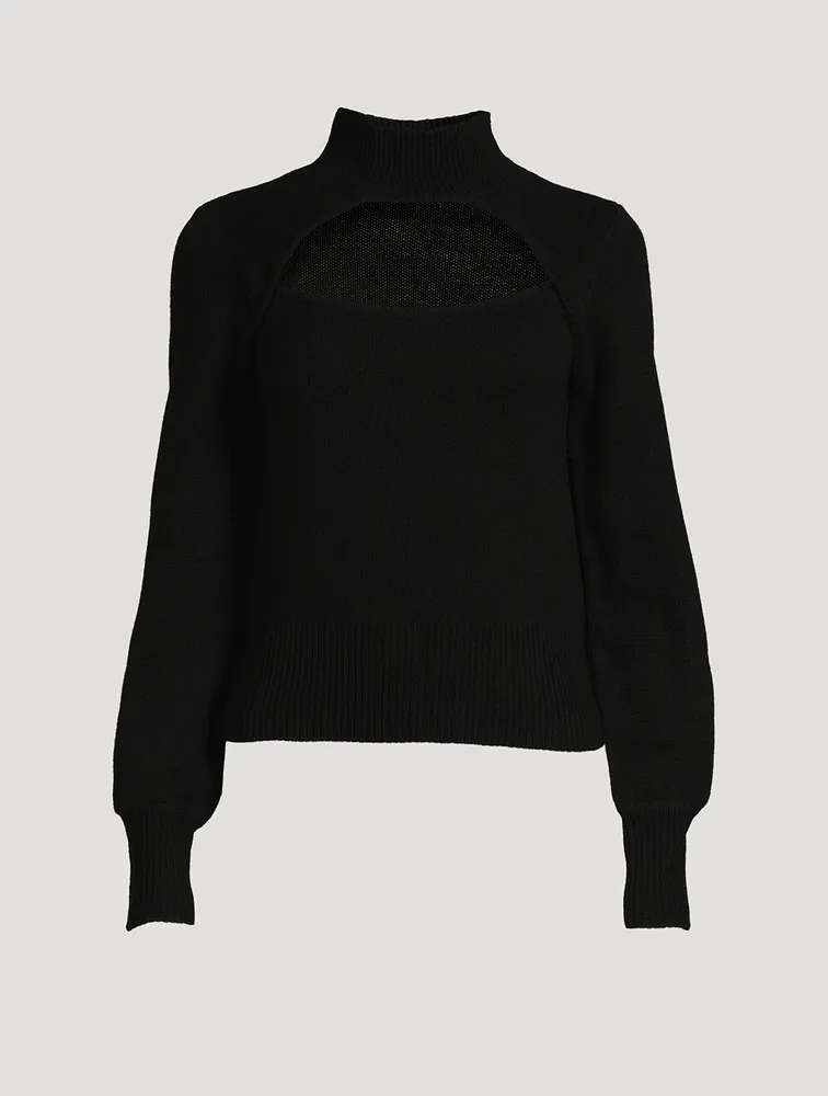 Cut-Out Cashmere Turtleneck Sweater