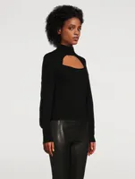 Cut-Out Cashmere Turtleneck Sweater