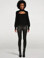 Cut-Out Cashmere Turtleneck Sweater