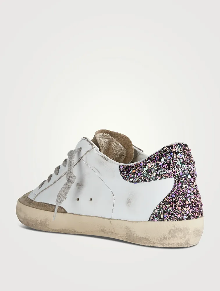 Super-Star Leather Sneakers With Glitter
