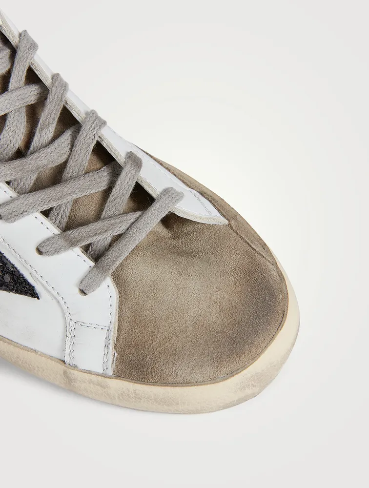 Super-Star Leather Sneakers With Glitter