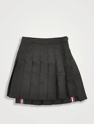 Wool Pleated Mini Skirt