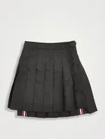 Wool Pleated Mini Skirt