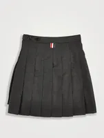 Wool Pleated Mini Skirt