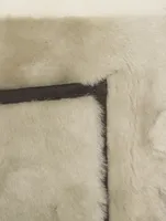 Reversible Colourblock Shearling Bomber Jacket With Hood