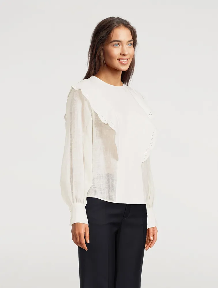 Ruffled Linen Blouse