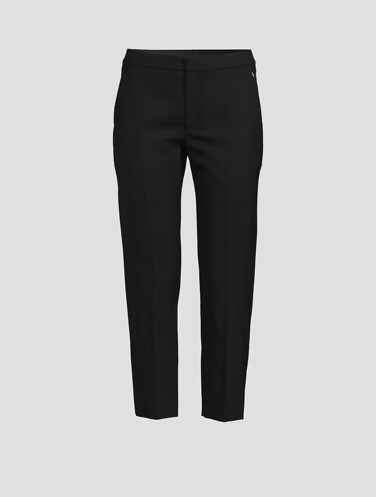 Stretch-Wool Cropped Trousers