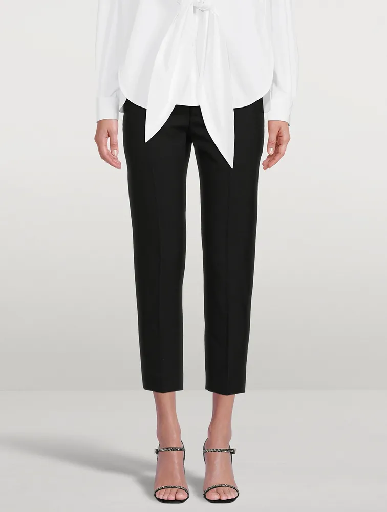 Stretch-Wool Cropped Trousers