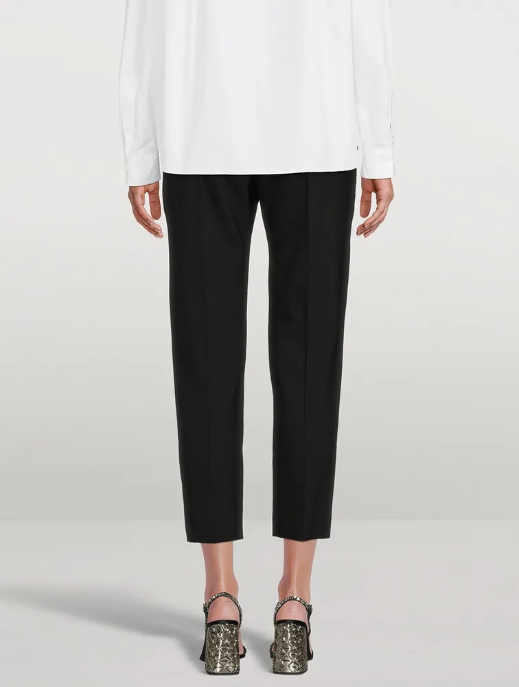 Stretch-Wool Cropped Trousers
