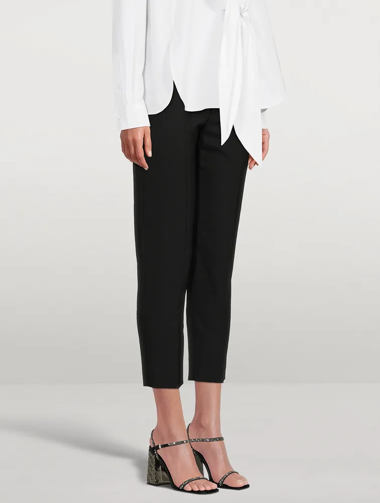 Stretch-Wool Cropped Trousers