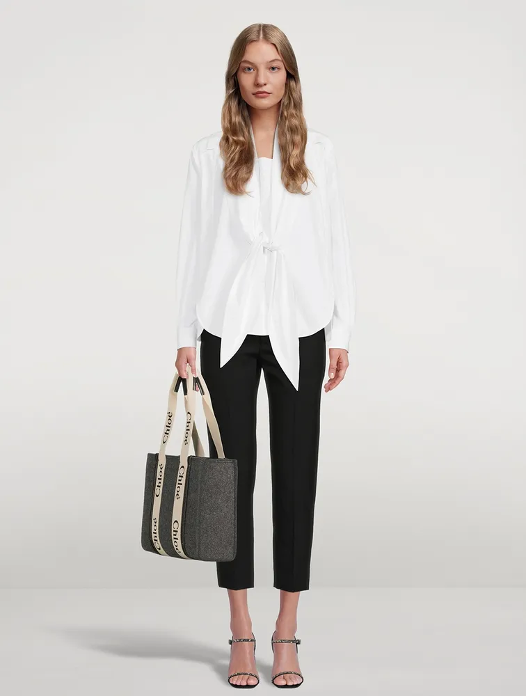 Stretch-Wool Cropped Trousers