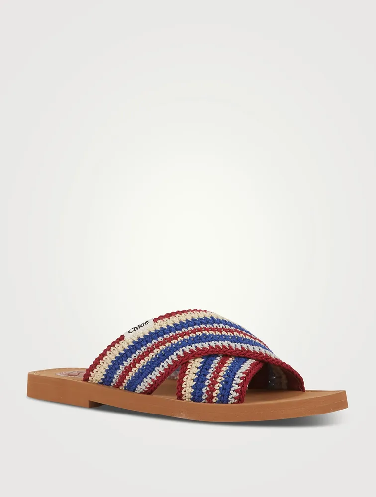 Woody Crochet Slide Sandals