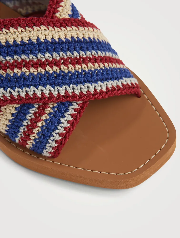 Woody Crochet Slide Sandals