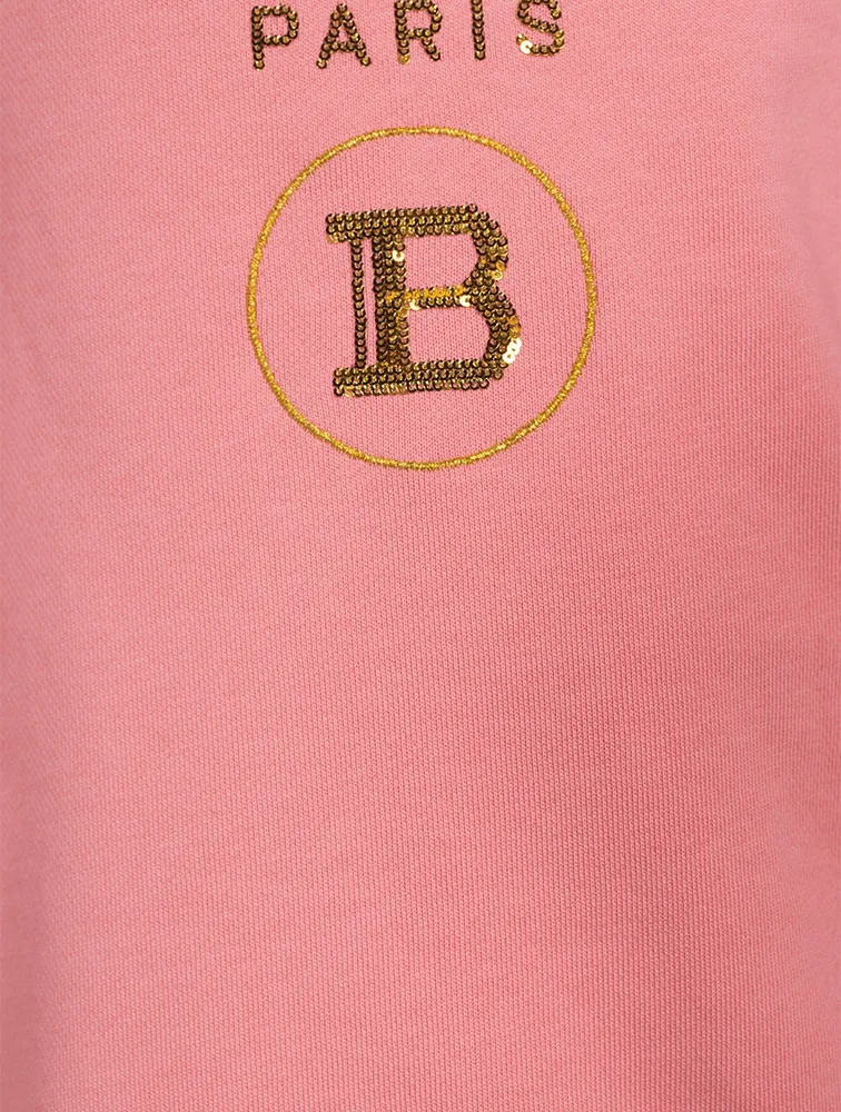 Kids Cotton Sweatshirt Dress With Logo