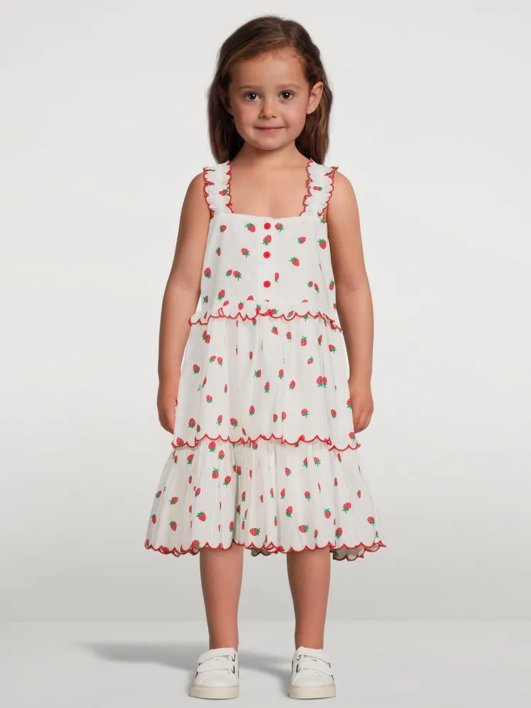 Cotton Sleeveless Dress Strawberry Print