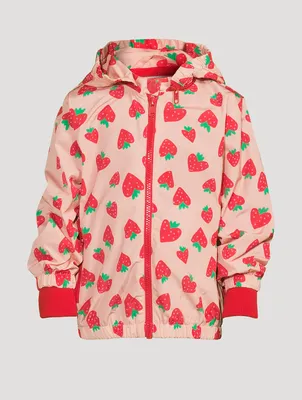 Windbreaker Jacket Strawberry Print
