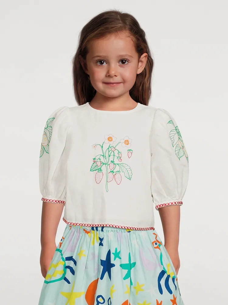 Linen And Cotton Short-Sleeve Top